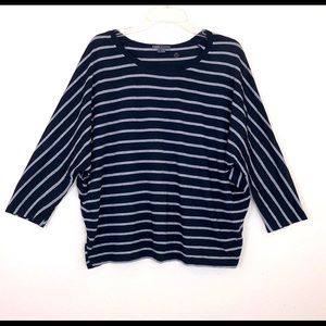 VINCE Crew Neck 3/4 Sleeve Womens Striped Blouse Size Large NWOT